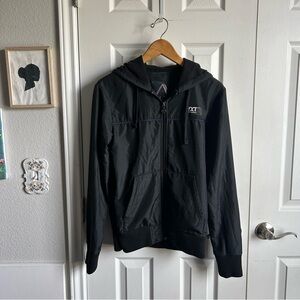Bershka black zipper windbreaker hoodie